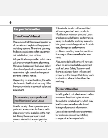 lexus rx 2022-2023 owners manual in english